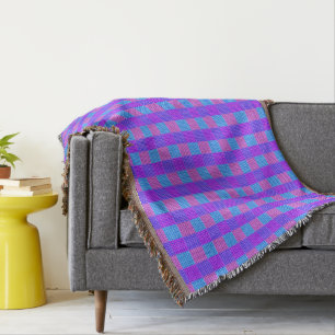 Bubblegum Tartan Print, Throw Blanket