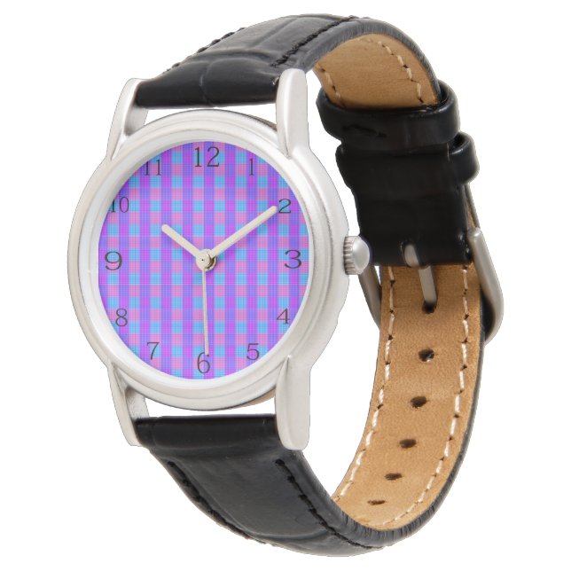 Bubblegum Tartan Print, Watch (Angled)