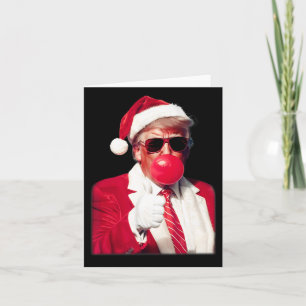 Bubblegum Trump Blowing Bubble Gum Christmas Pink Card