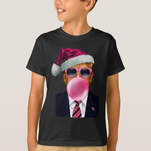 Bubblegum Trump Blowing Bubble Gum Christmas Pink T-Shirt