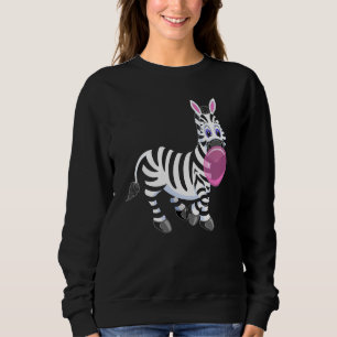 Bubblegum Zebra Cute Zoo Animal Sweatshirt