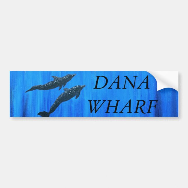 Bubblepacific bumper stickers, Dana wharf Dolphins Sticker (Front)