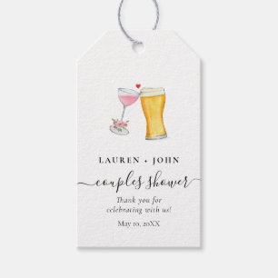 Bubbles and Brew Couples shower Thank you Favour T Gift Tags
