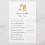 Bubbles and Brew  Couple's Shower Trivia games<br><div class="desc">Bubbles & Brew theme  Bridal / couples shower Trivia game with watercolor illustration of champagne & beer. . Personalise the back of the card with name of the couple and shower date.</div>