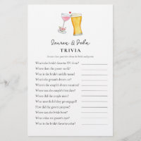 Bubbles and Brew Couple's Shower Trivia games