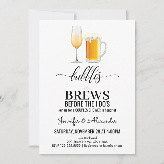 Bubbles and brews couples shower (Front)