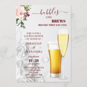 Bubbles and Brews Couples Shower Invitation