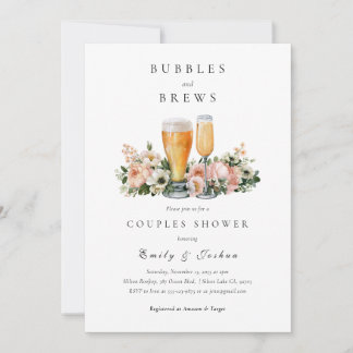 Bubbles and Brews Couples Shower Invitation