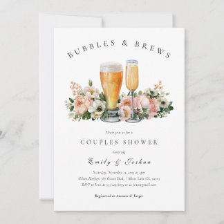 Bubbles and Brews Couples Shower Invitation