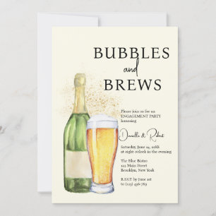 Bubbles and Brews Engagement Party Invitation