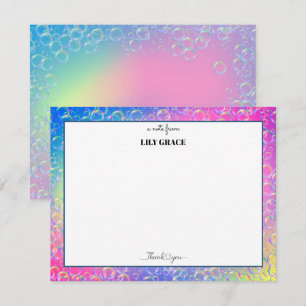 Bubbles and Iridescence Thank You Card