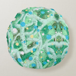Bubbles and lines baby bib round cushion