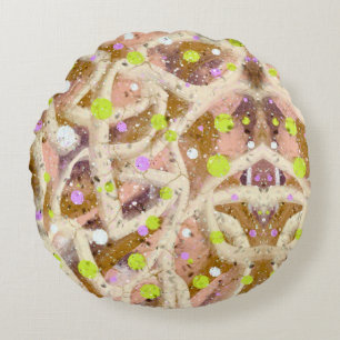 Bubbles and lines baby bib round cushion