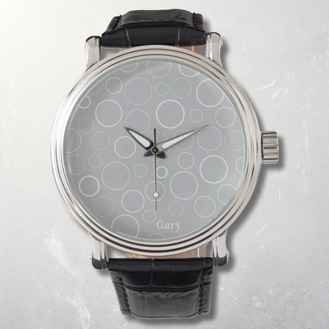 Bubbles and rings, white circles on grey watch (Creator Uploaded)