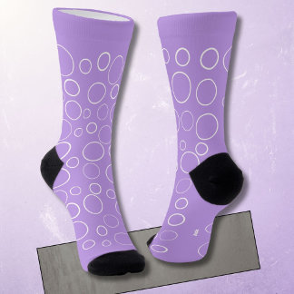 Bubbles and rings, white circles on lavender socks