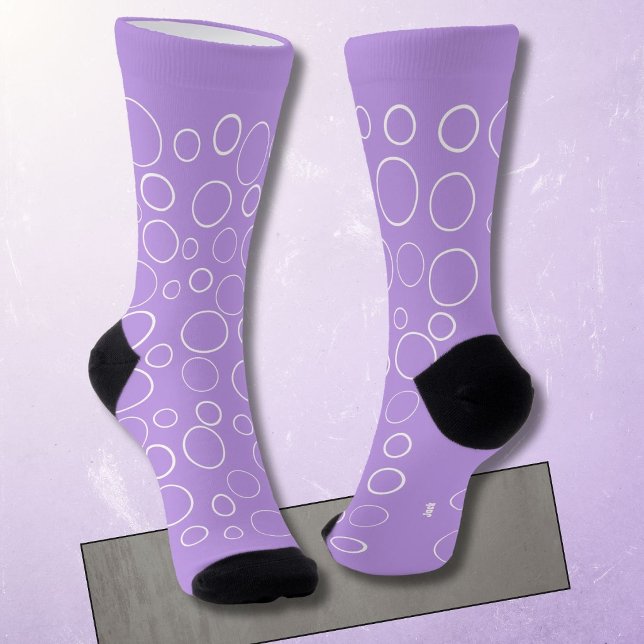 Bubbles and rings, white circles on lavender socks (Creator Uploaded)