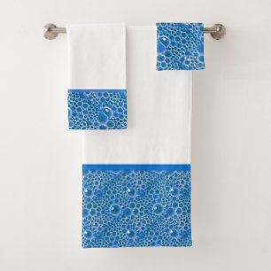 Bubbles Bath towel set, Blue