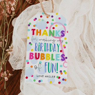 Bubbles Birthday Party Gift Tag