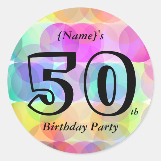 Bubbles - Birthday Party Round Sticker (Front)