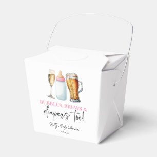 Bubbles Brews and Diapers Too! Baby Shower Favour Box