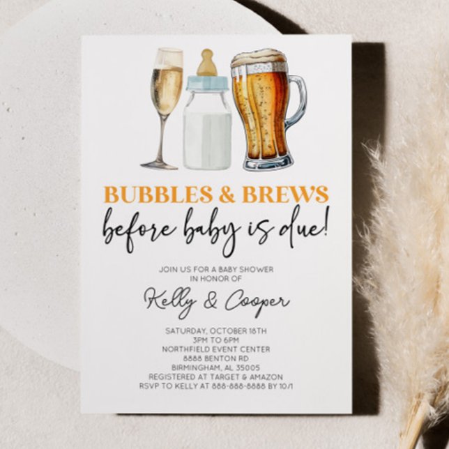 Bubbles Brews Before The Baby Is Due! Baby Shower Invitation (Creator Uploaded)