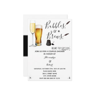Bubbles & Brews Couples Wedding Shower Invitation