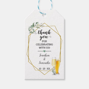 bubbles &  brews favour tag greenery bridal shower