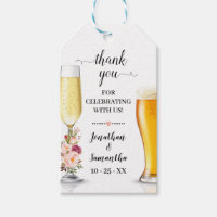 bubbles & brews favour tag pink bridal shower