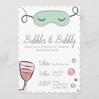 Bubbles & Bubbly Bachelorette Party Invitation