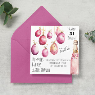 Bubbles, Bunnies and Easter Brunch Invitation