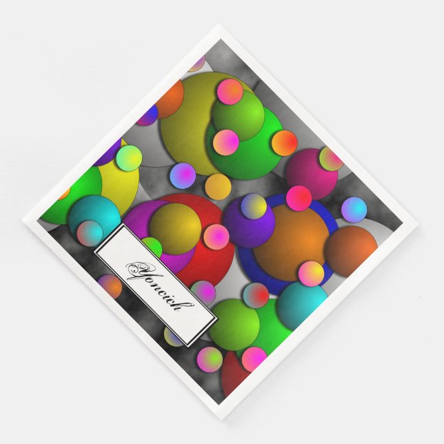Bubbles by Kenneth Yoncich Napkin (Corner)