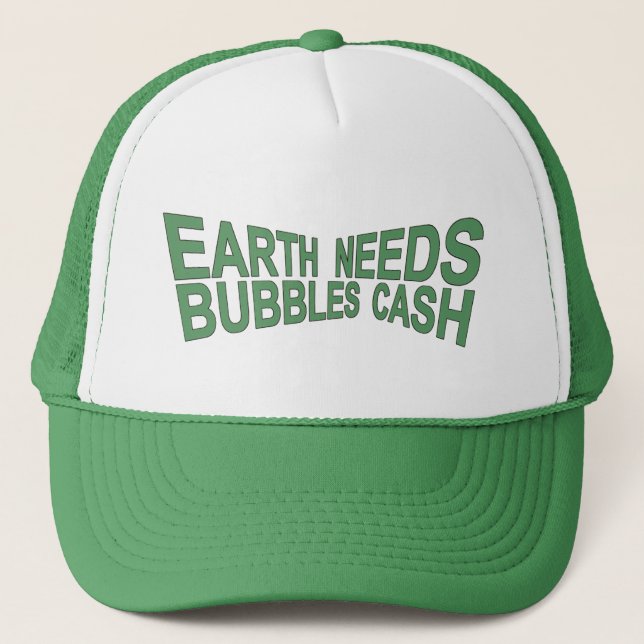 BUBBLES CA$H Trucker Hat $ Green (Front)