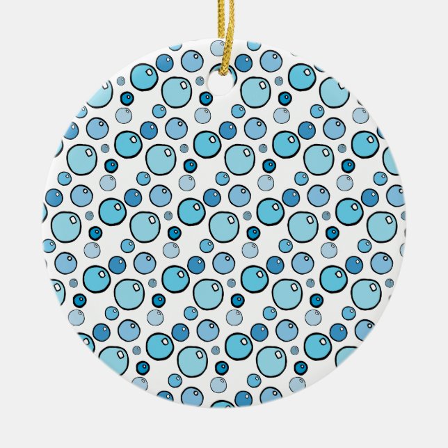 Bubbles Ceramic Tree Decoration (Front)