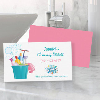 Bubbles Cleaning Supplies House Cleaning Services Business Card