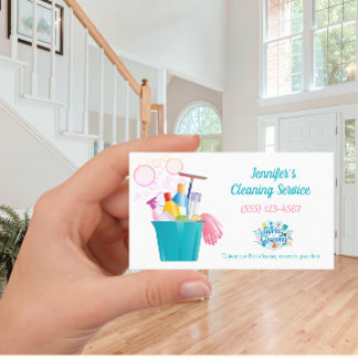 Bubbles Cleaning Supplies House Cleaning Services Business Card