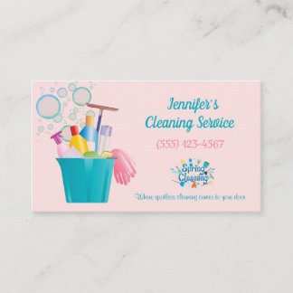 Bubbles Cleaning Supplies House Cleaning Services Business Card