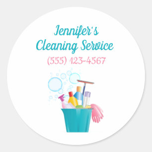 Bubbles Cleaning Supplies House Cleaning Services Classic Round Sticker