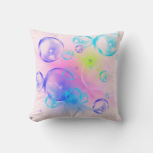 BUBBLES - Colourful Abstract Image of Fractal Art Cushion