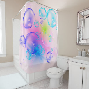 BUBBLES - Colourful Abstract Image of Fractal Art Shower Curtain