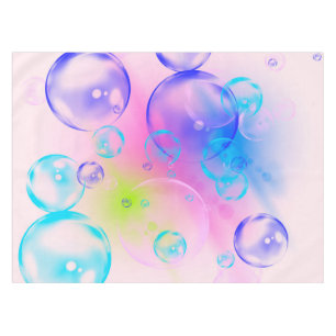 BUBBLES - Colourful Abstract Image of Fractal Art Tablecloth