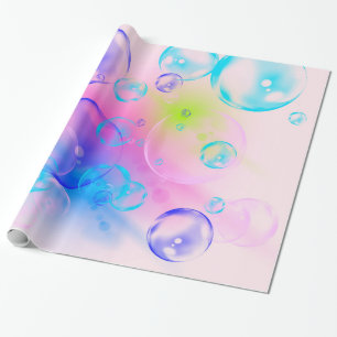 BUBBLES - Colourful Abstract Image of Fractal Art Wrapping Paper