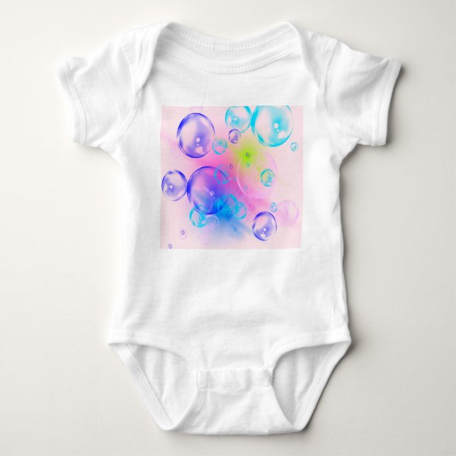 BUBBLES - Colourful Bubbles For Kids - Baby Bodysuit (Front)