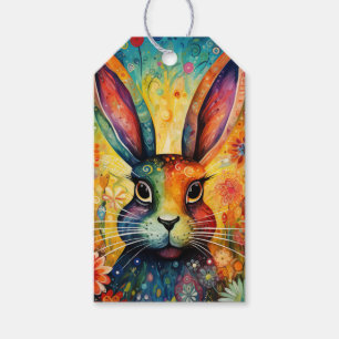 Bubbles Cuddlebuns Bunny art colourful and festive Gift Tags