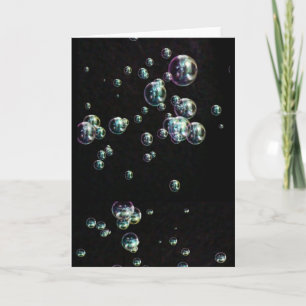 Bubbles Digital Colourful Art Peace Love Party Card