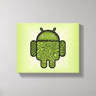 Bubbles Doodle Character for the Android™ robot Canvas Print