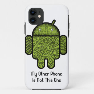 Bubbles Doodle Character for the Android™ robot iPhone 11 Case