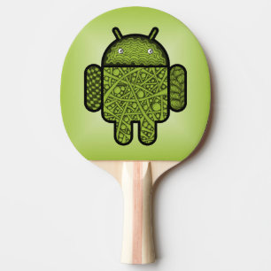 Bubbles Doodle Character for the Android™ robot Ping Pong Paddle