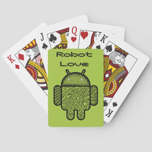 Bubbles Doodle Character for the Android™ robot Playing Cards (Back)