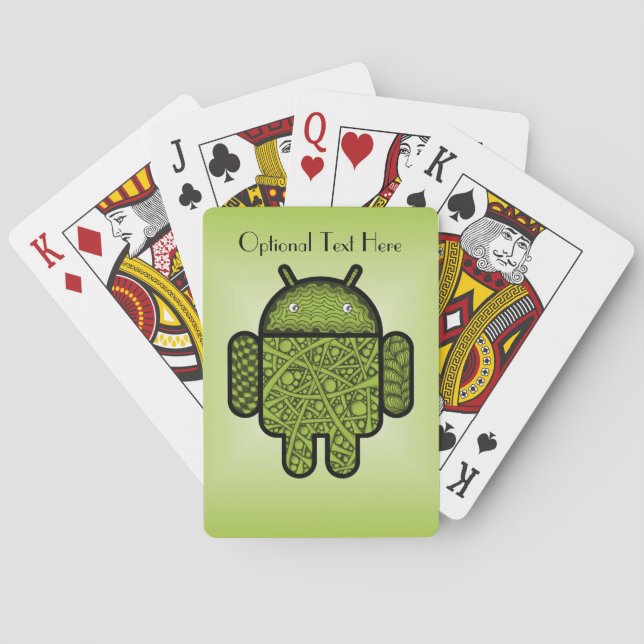 Bubbles Doodle Character for the Android™ robot Playing Cards (Back)