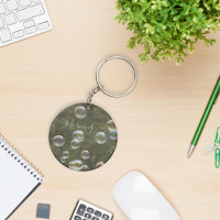 Bubbles during daytime monogram keychain